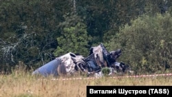 Обломки бизнес-джета Embraer-135, которым пользовался Пригожин. 24 августа 2023 года