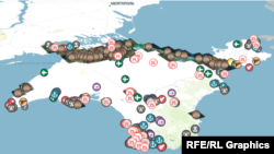 Map of military installations in Crimea