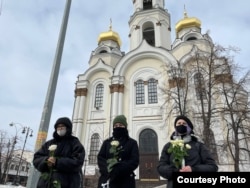 Участницы акции ФАС "Женщины в черном" в Екатеринбурге