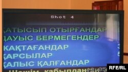 Монитор с результатами голосования в зале заседания мажилиса парламента. Астана, 31 марта 2010 года.