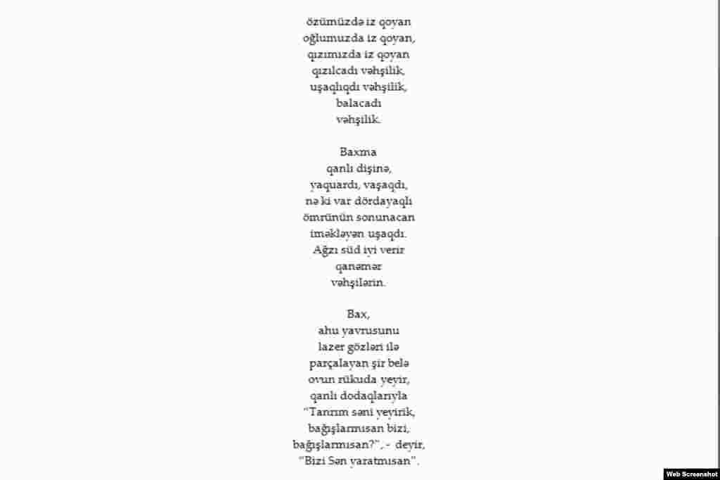 Azerbaijan - Poem by Azeri poet Asad Jahangir