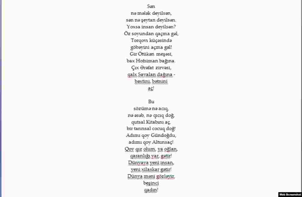 Azerbaijan - Poem by Azeri poet Asad Jahangir