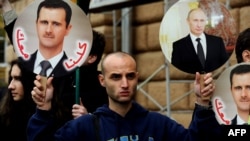 Vladimir Putin və Bashar al-Assad-in şəkilləri 