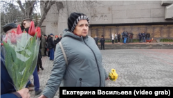 Татьяна Ермакова на митинге 23 февраля 2021 года