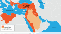 Карта Оттоманской (Османской) империи начала 20-го века.