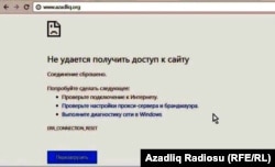 Azadlıq Radiosunun saytı blok olunub. 29 mart, 2017