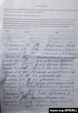 Подписи односельчан в поддержку Арсена Джеппарова